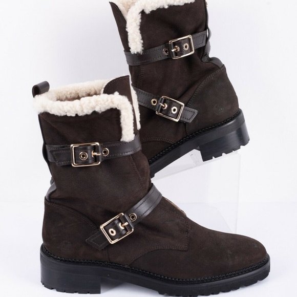 winter capsule nubuck buckled ankle boots